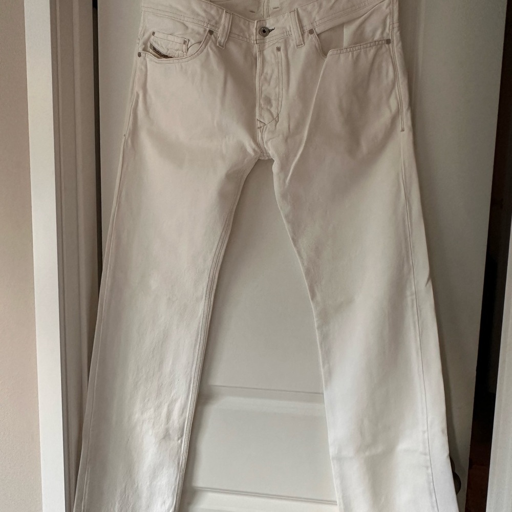 Diesel Men's Off-White Straight Jeans